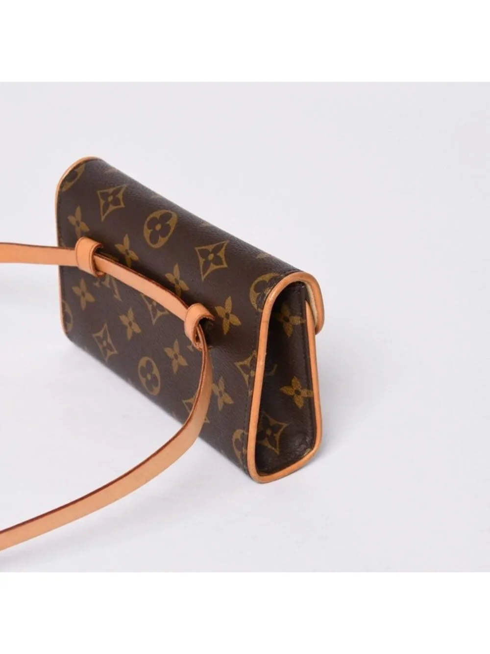 Louis Vuitton Waist Shoulder Bag Monogram Pochette Florentine Brown
